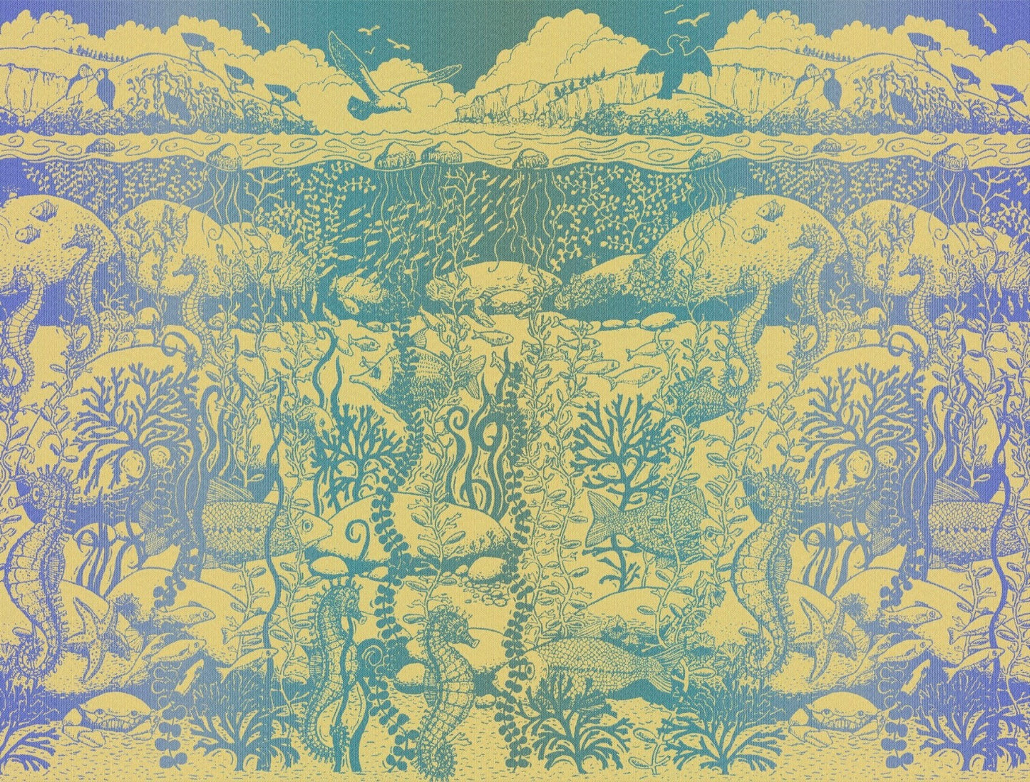 Seaborn ‘Ocean Garden’ Brushed Cotton Blanket