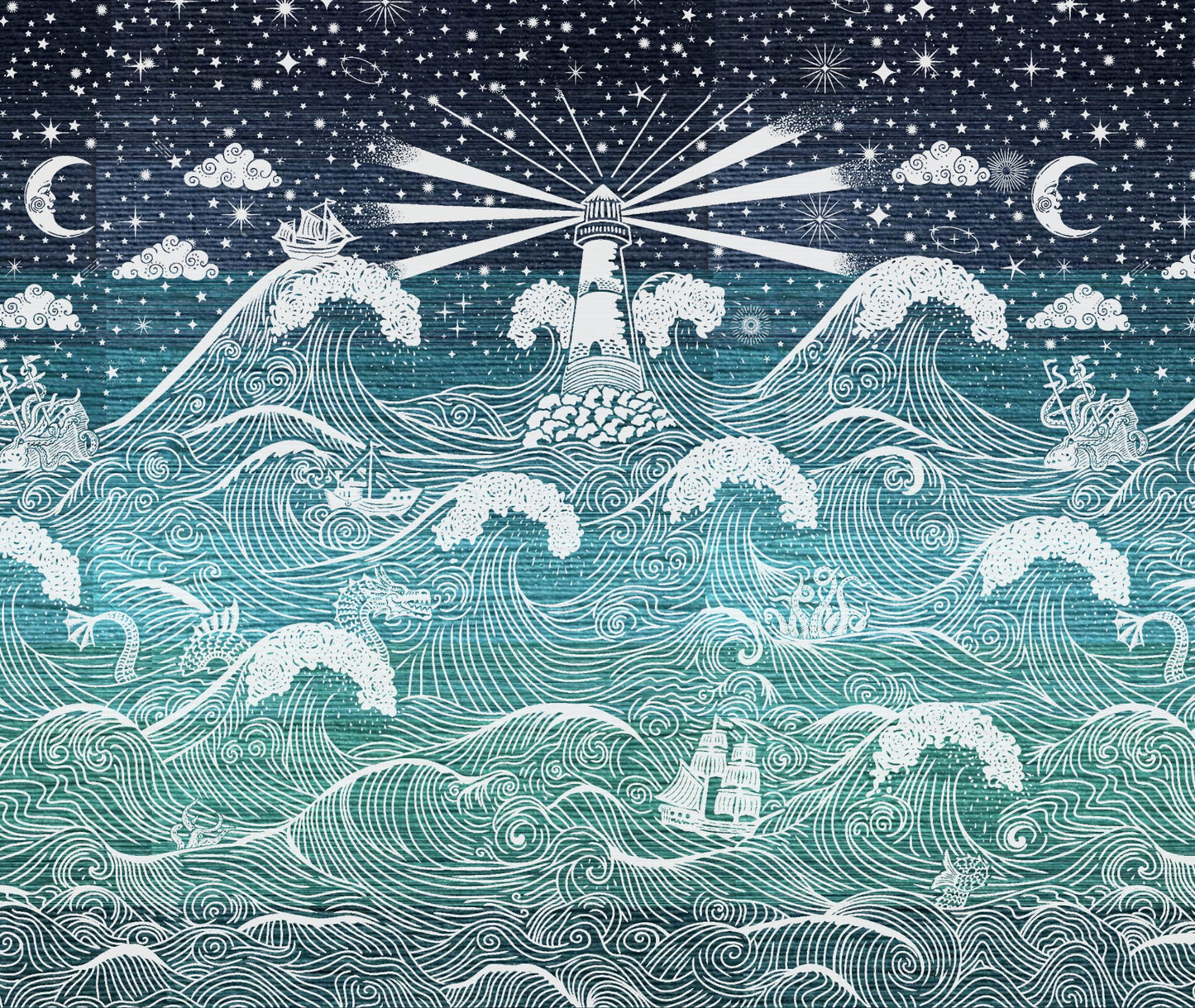 The Lighthouse ‘Sailors Song’ Brushed Cotton Blanket