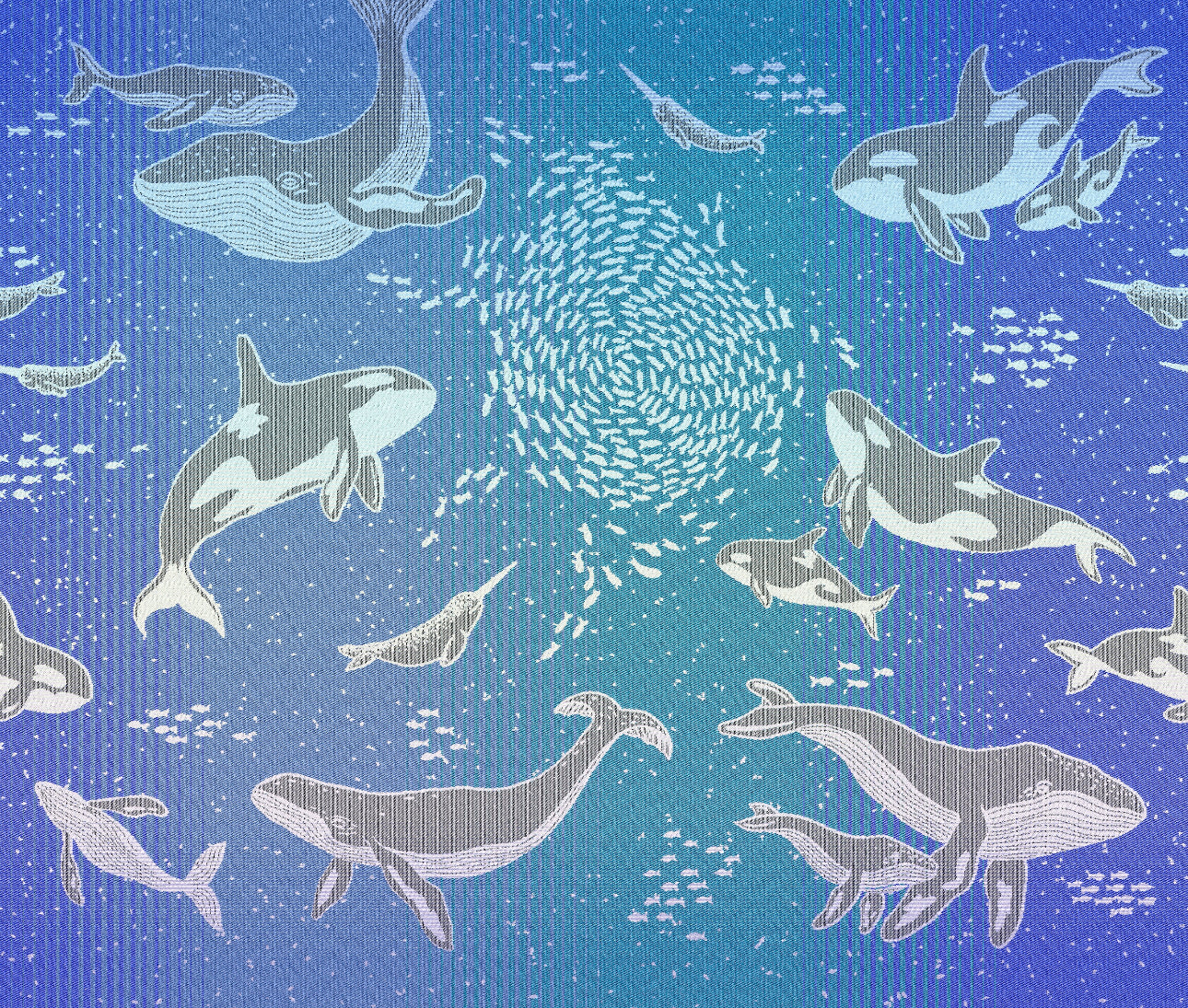 Whales Pod Woven Baby Wrap
