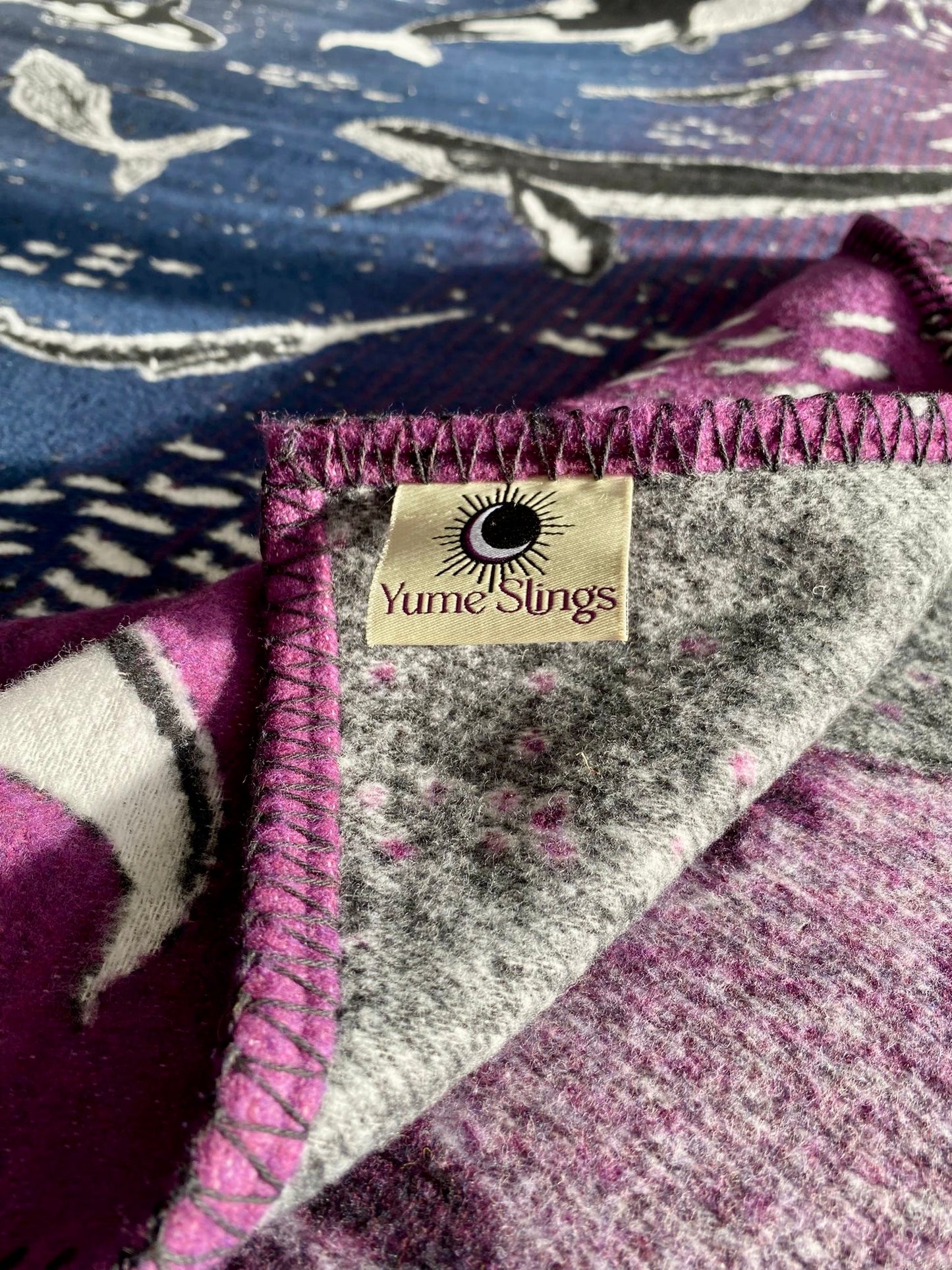 Whales ‘Midnight Swim’ Brushed Cotton Blanket