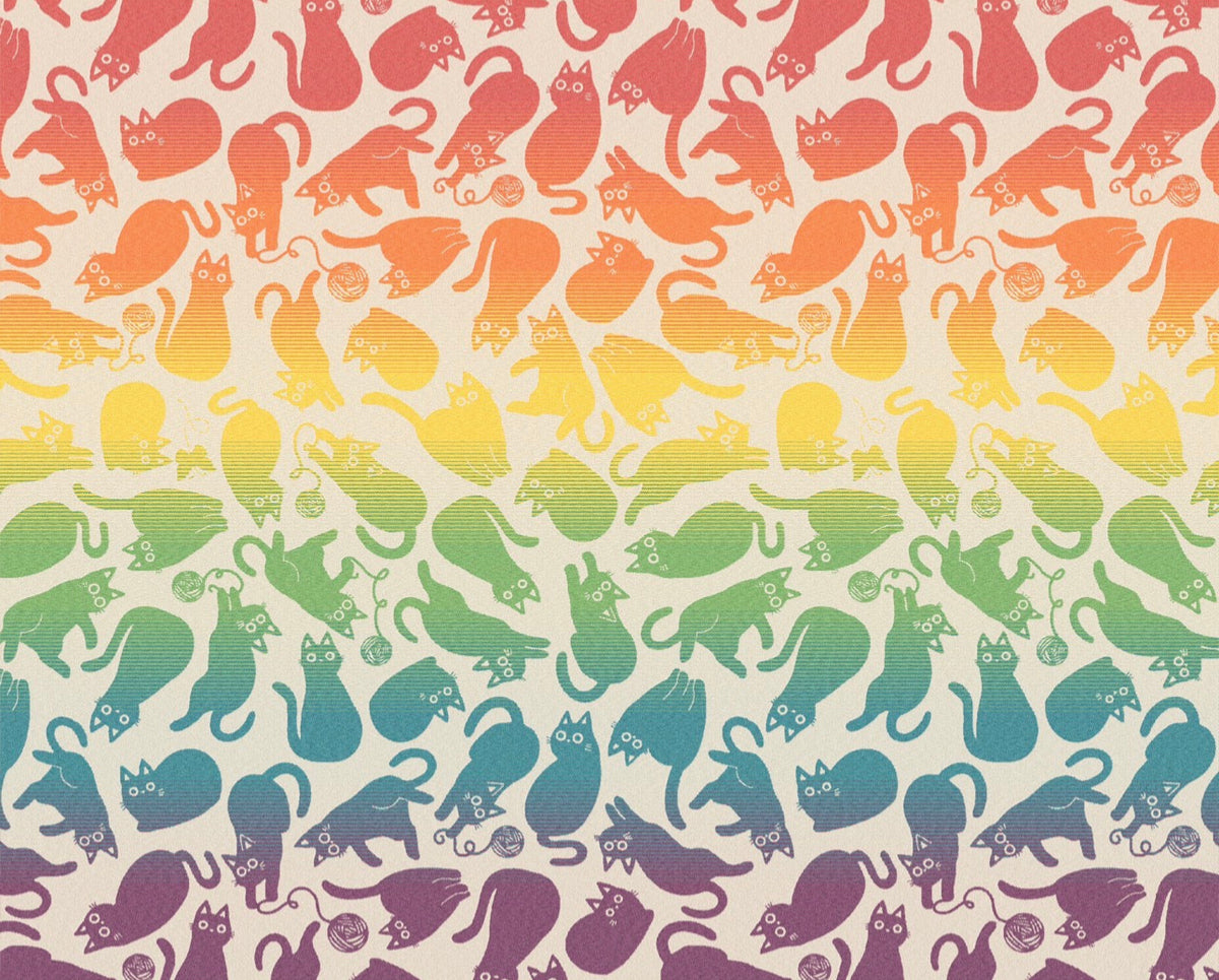 Cutie Cats ‘Colour Me Purrfect’ Brushed Cotton Blanket - Single Size