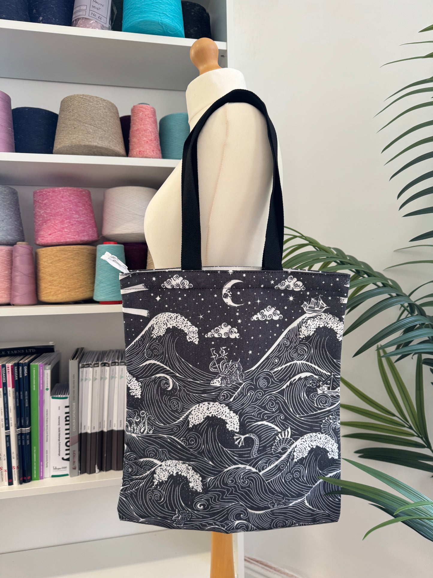 Cotton Canvas Tote Bag with Zip