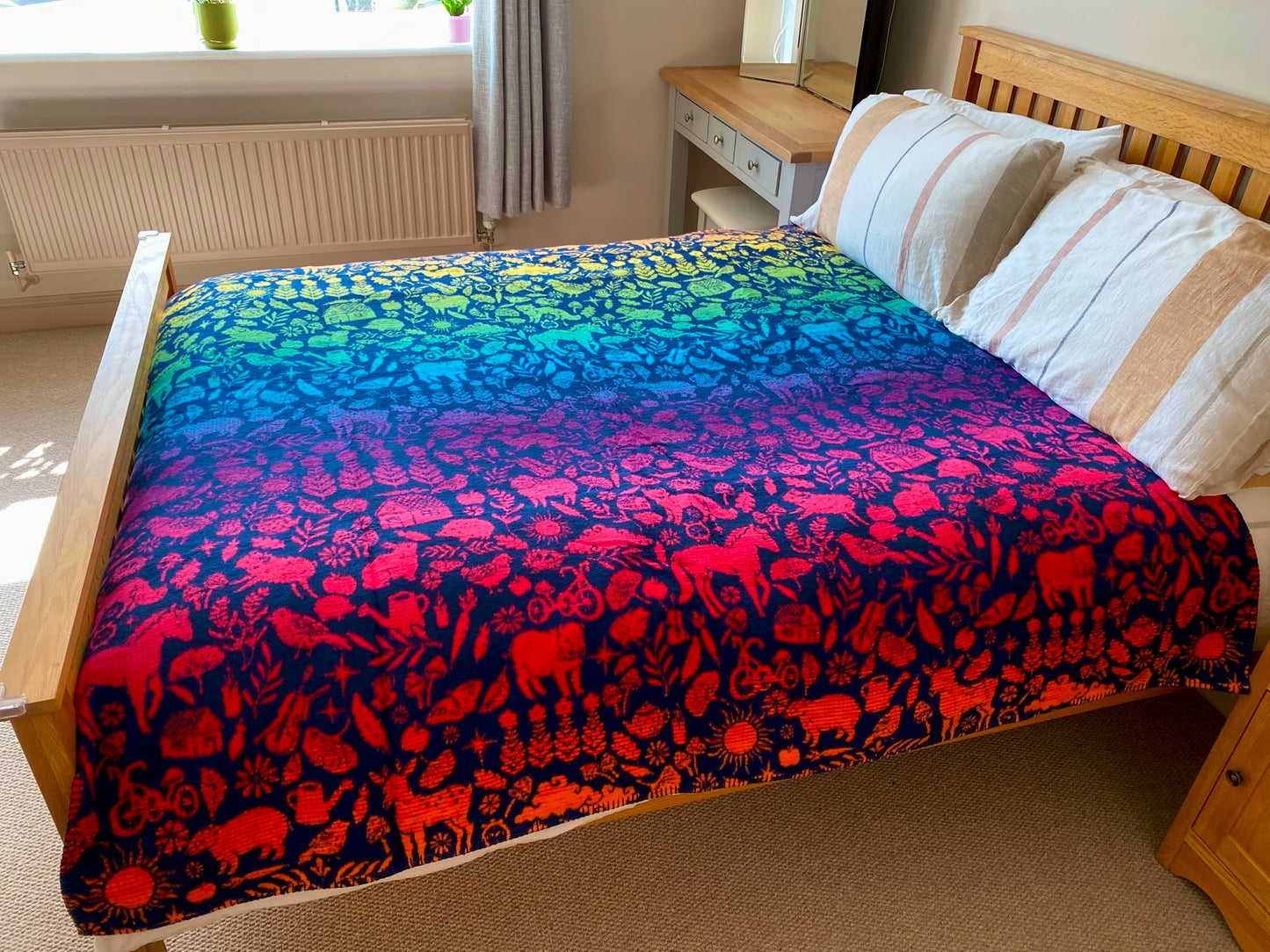 Storytime ‘Over The Rainbow’ Brushed Cotton Blanket - Double Size