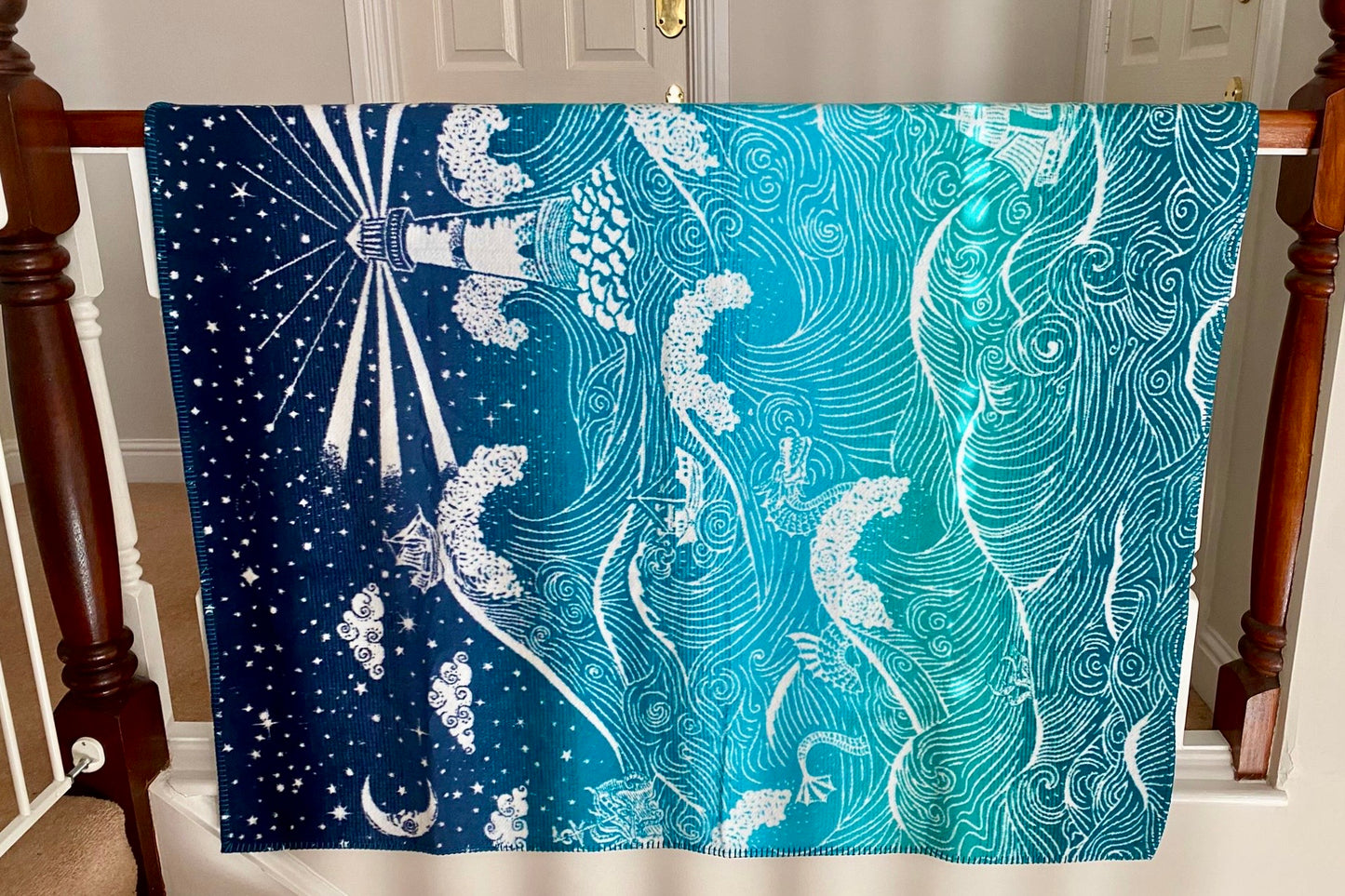 The Lighthouse ‘Sailors Song’ Brushed Cotton Blanket