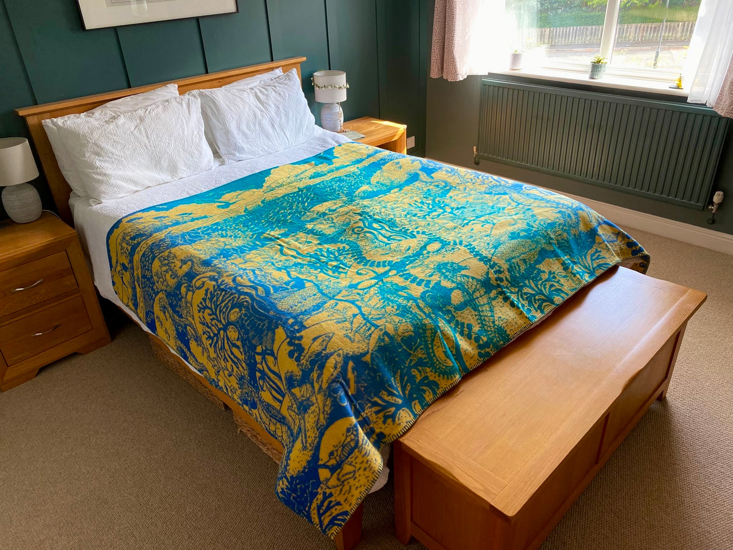Seaborn ‘Ocean Garden’ Brushed Cotton Blanket - King Size