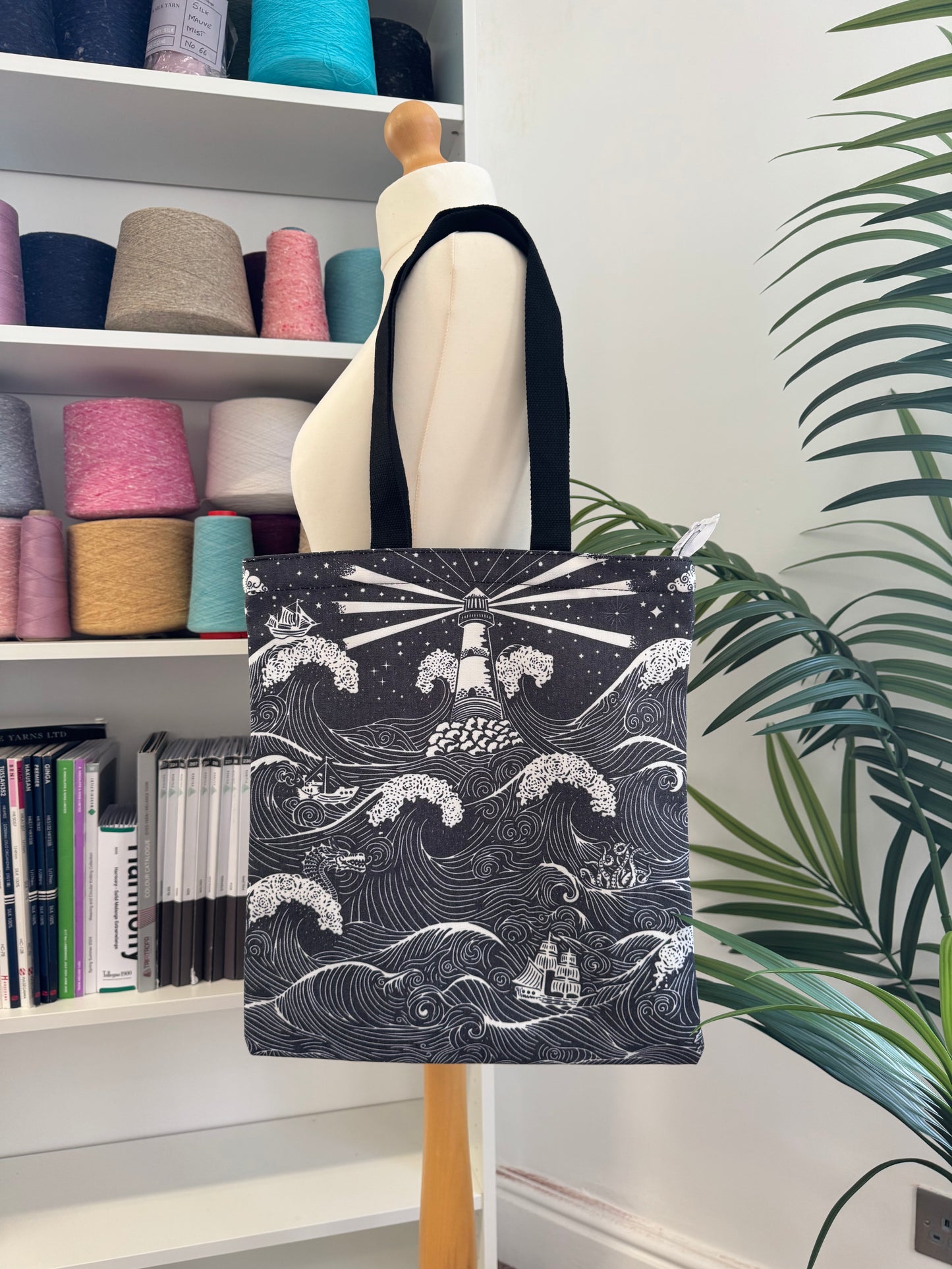 Cotton Canvas Tote Bag with Zip