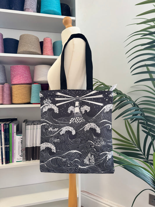 Cotton Canvas Tote Bag with Zip