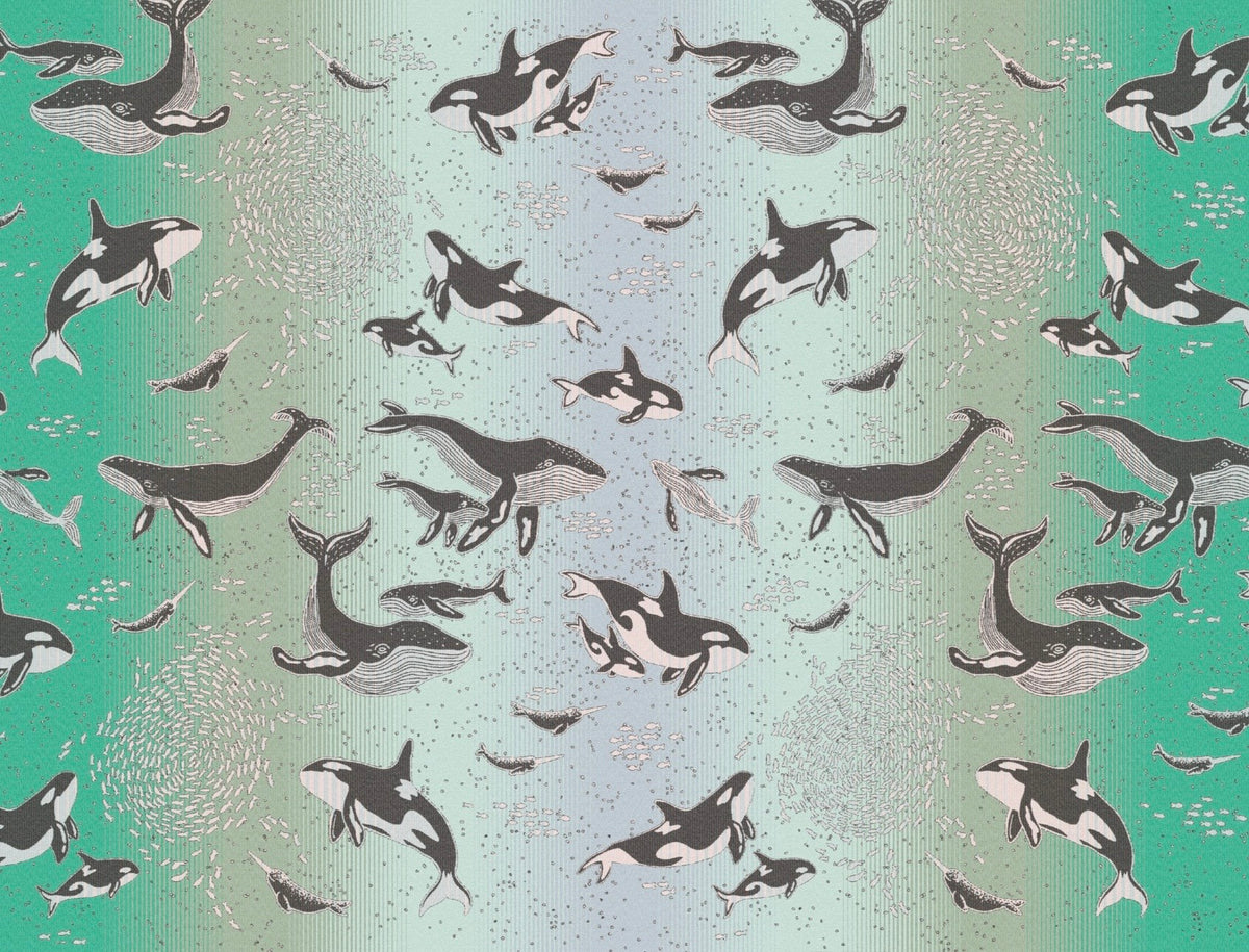 Whales ‘You and Me’ Brushed Cotton Blanket - King Size