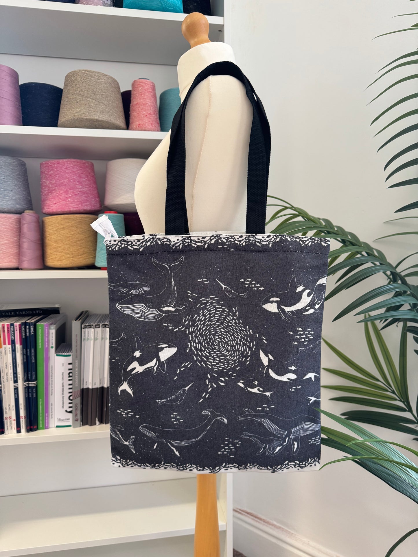 Cotton Canvas Tote Bag with Zip