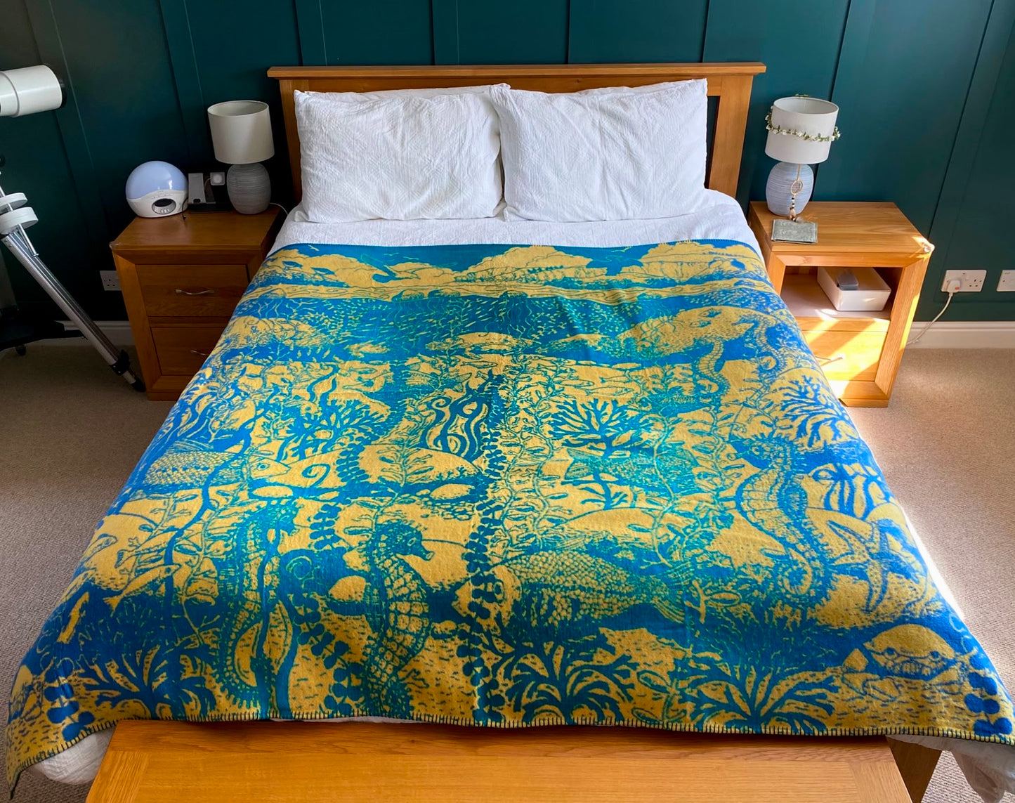 Seaborn ‘Ocean Garden’ Brushed Cotton Blanket - King Size