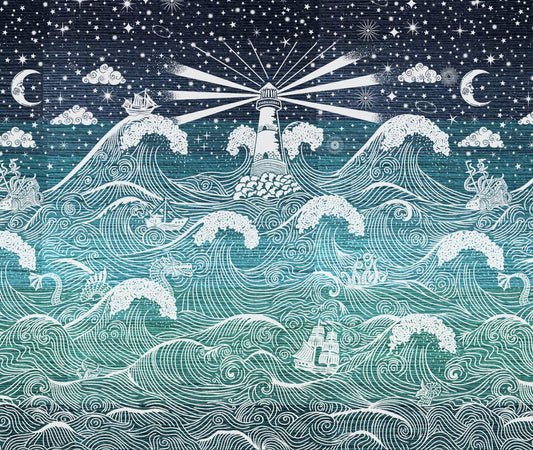 The Lighthouse ‘Sailors Song’ Brushed Cotton Blanket