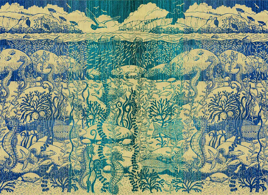 Seaborn ‘Ocean Garden’ Brushed Cotton Blanket