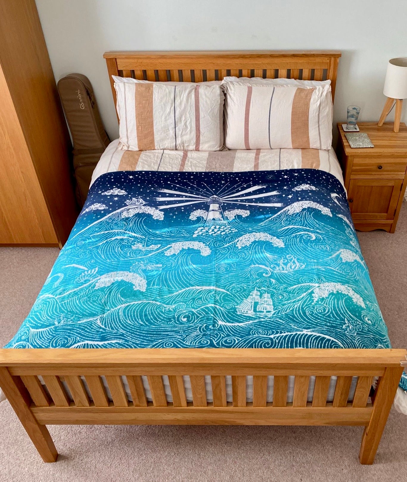 The Lighthouse ‘Sailors Song’ Brushed Cotton Blanket