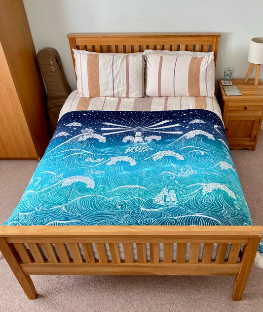The Lighthouse ‘Sailors Song’ Brushed Cotton Blanket